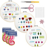 Flower and plant embroidery practice (Basic 3-piece set)—Beginner Practice Kit