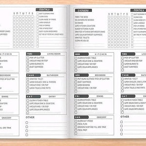 📝Daily Weekly and Monthly Cleaning Schedule📔