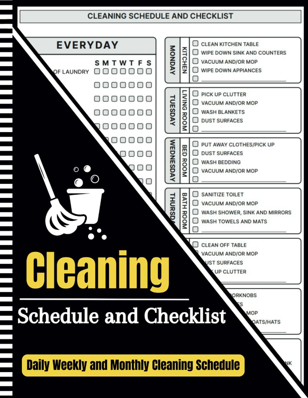 📝Daily Weekly and Monthly Cleaning Schedule📔