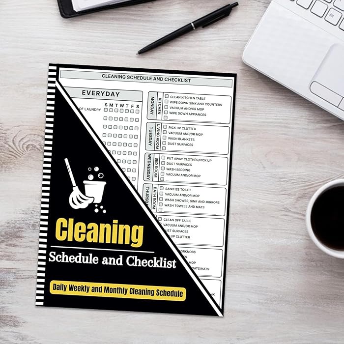 📝Daily Weekly and Monthly Cleaning Schedule📔