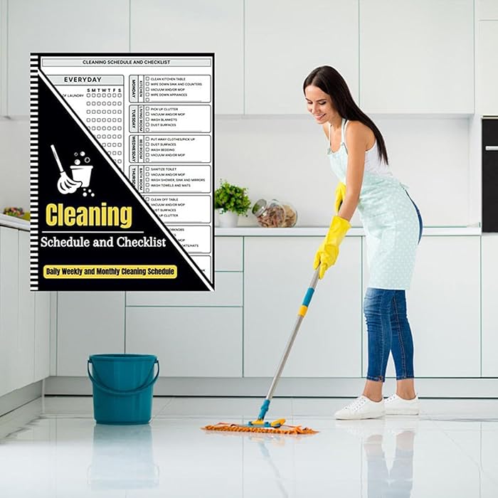 📝Daily Weekly and Monthly Cleaning Schedule📔
