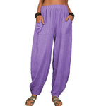 Loose cotton linen casual harem pants