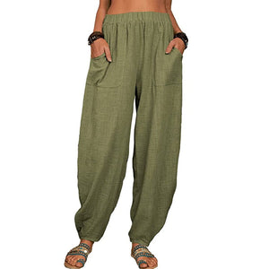 Loose cotton linen casual harem pants