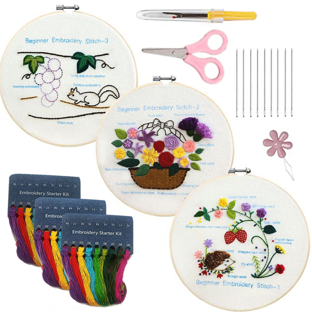 Basic embroidery practice (Basic 3-piece set)—Beginner Practice Kit