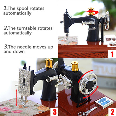 Wood Mini Sewing Machine Music Box (BUY 2 GET FREE SHIPPING)